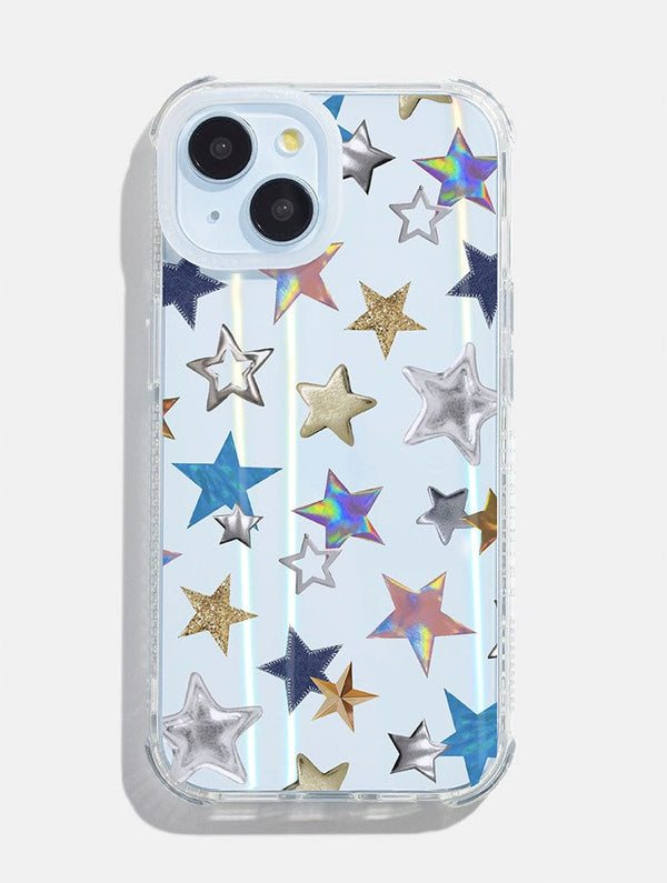 Skinnydip London Scrapbook Silver Stars Shock iPhone Case