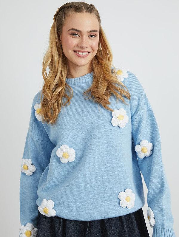 Skinnydip London 3D Flowers Knitted Jumper