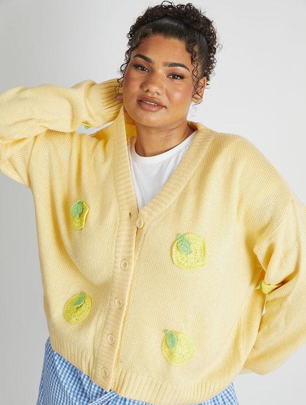 Skinnydip London 3D Lemons Knitted Cardigan