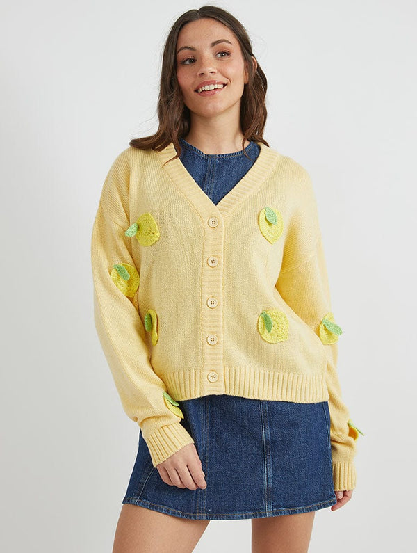 Skinnydip London 3D Lemons Knitted Cardigan