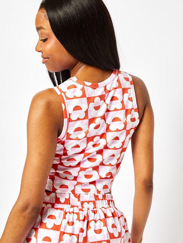 Skinnydip London 70's Flower Checker Jersey Vest