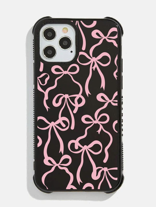 Skinnydip London Black & Pink Bows Shock iPhone Case