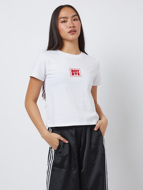 Skinnydip London Boy Bye Baby T-Shirt In White