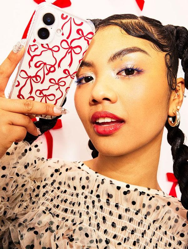 Skinnydip London Burgundy Bows Shock IPhone Case