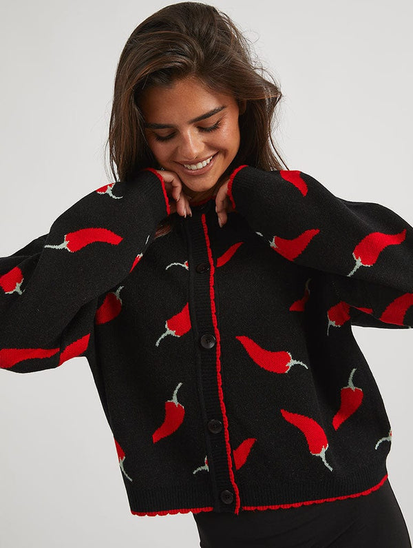 Skinnydip London Chilli Black Knitted Cardigan