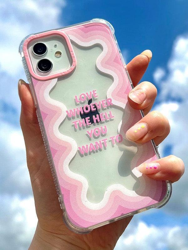 Skinnydip London Clear & Pink Shock IPhone Case