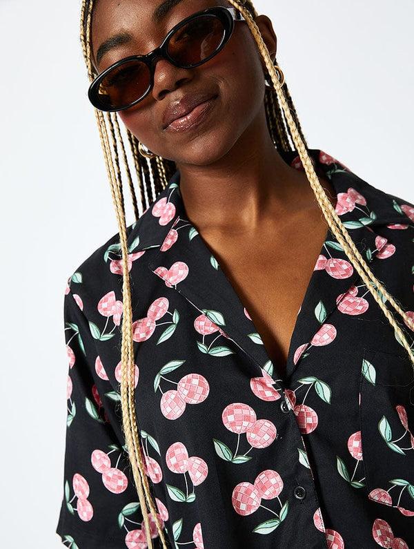 Skinnydip London Disco Cherry Shirt In Black