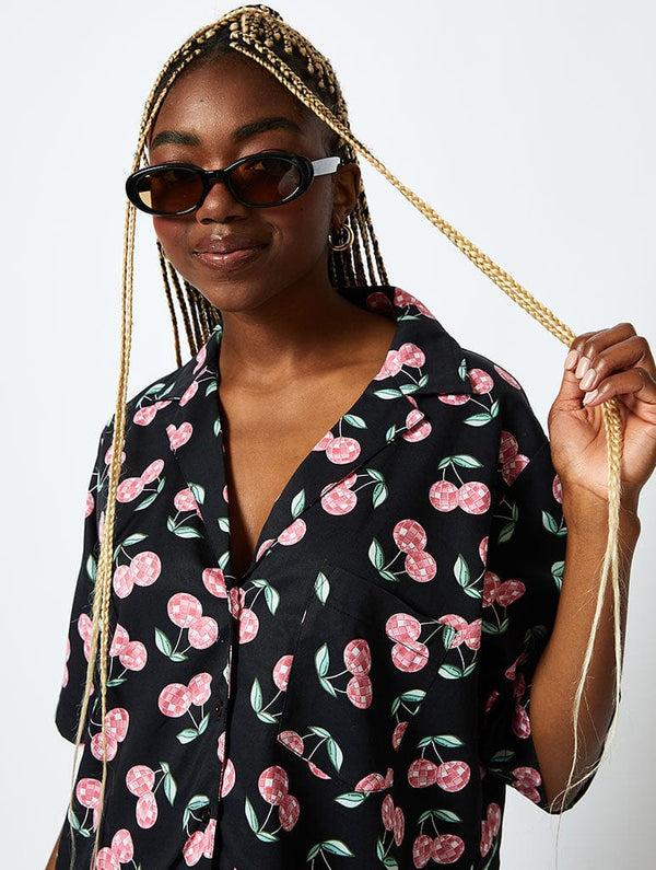Skinnydip London Disco Cherry Shirt In Black