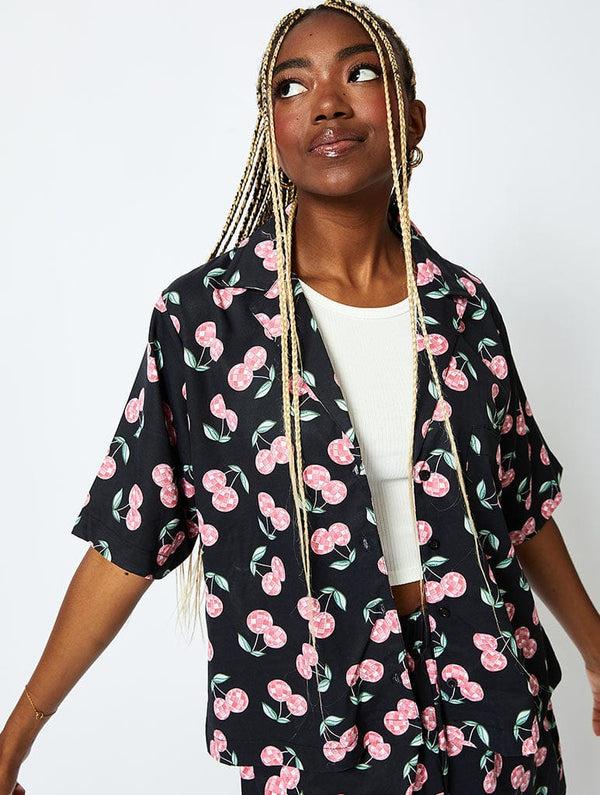 Skinnydip London Disco Cherry Shirt In Black