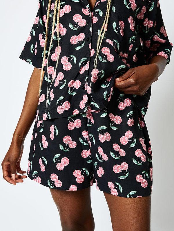Skinnydip London Disco Cherry Shorts in Black