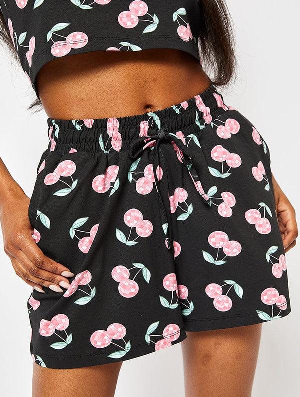 Skinnydip London Disco Cherry Shorts In Charcoal