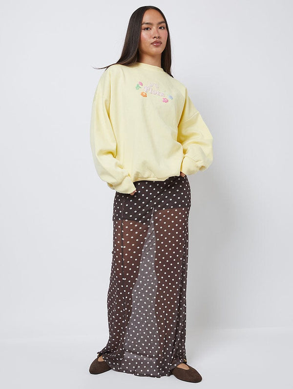 Skinnydip London Flora Sweatshirt In Yellow