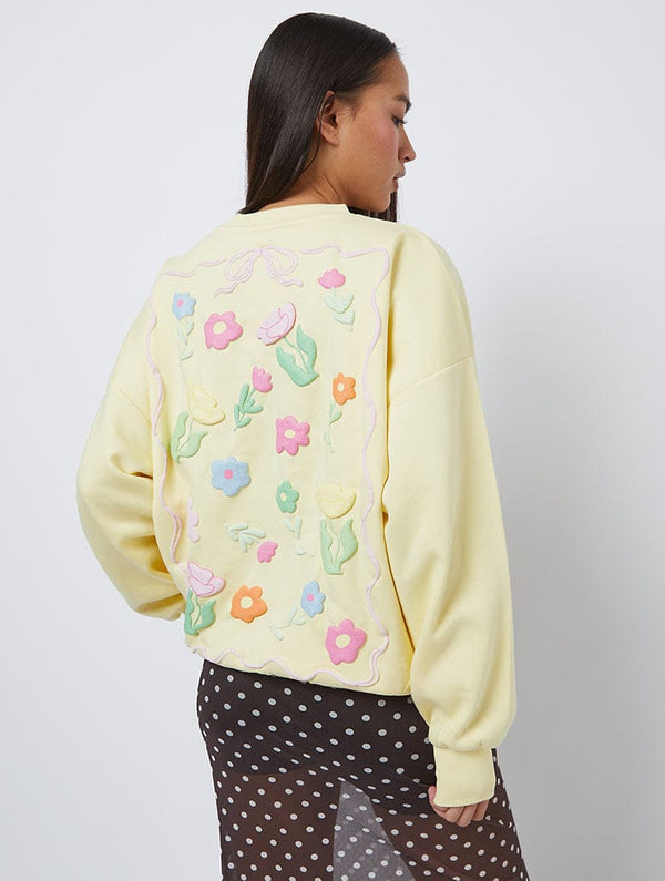 Skinnydip London Flora Sweatshirt in Yellow