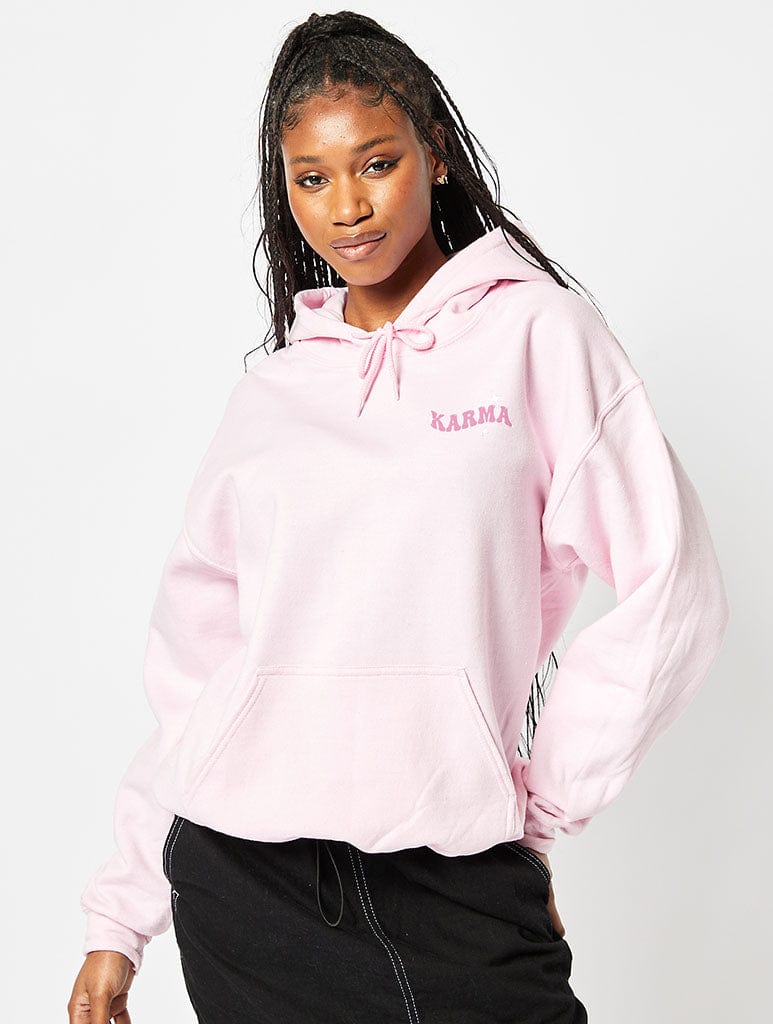Skinnydip London Karma Is A Cat Hoodie In Pink
