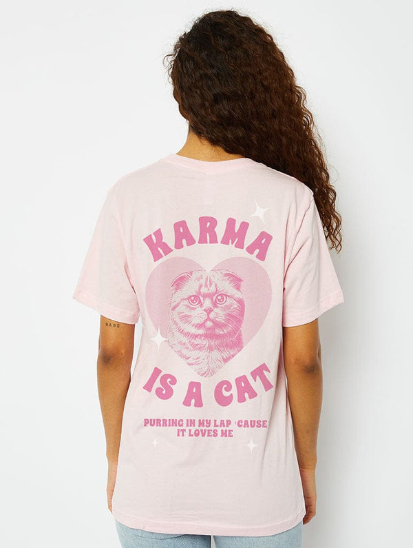 Skinnydip London Karma is a Cat T-Shirt Pink