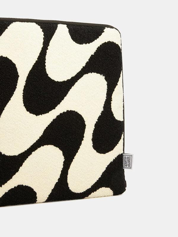 Skinnydip London Monochrome Wave Fuzzy Laptop Case
