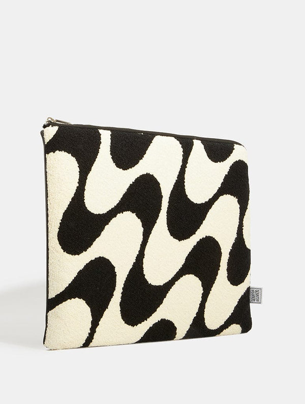 Skinnydip London Monochrome Wave Fuzzy Laptop Case