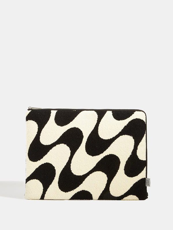 Skinnydip London Monochrome Wave Fuzzy Laptop Case
