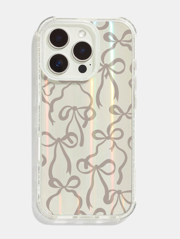 Skinnydip London Neutral Bows Shock iPhone Case
