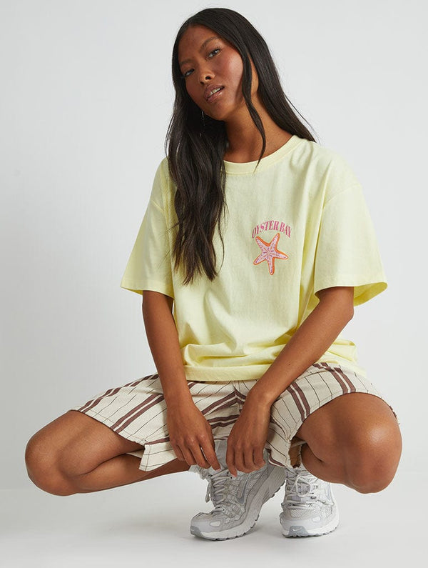 Skinnydip London Oyster Bay T-Shirt In Yellow