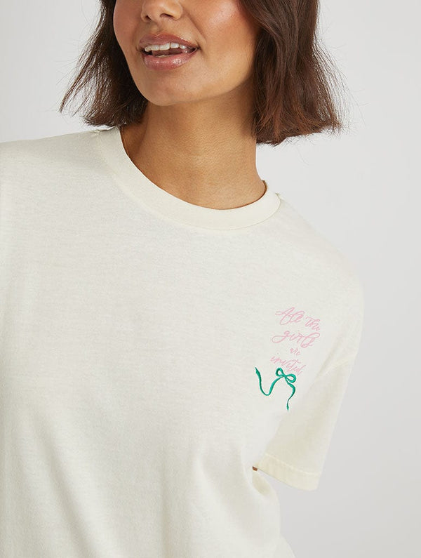 Skinnydip London Picnic Party T-Shirt In Ecru