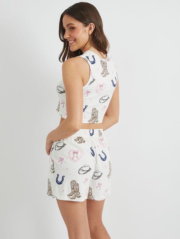 Skinnydip London Rodeo Repeat Vest And Shorts Set