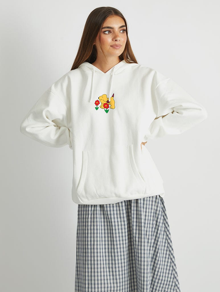 Skinnydip London Spot The Dog Hoodie In White