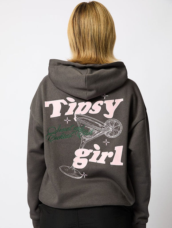 Skinnydip London Tipsy Girl Hoodie In Charcoal
