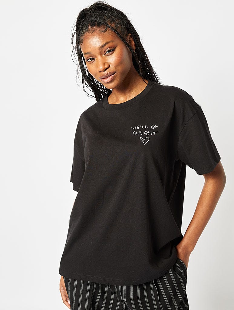 Skinnydip London We'll Be Alright T-Shirt In Black