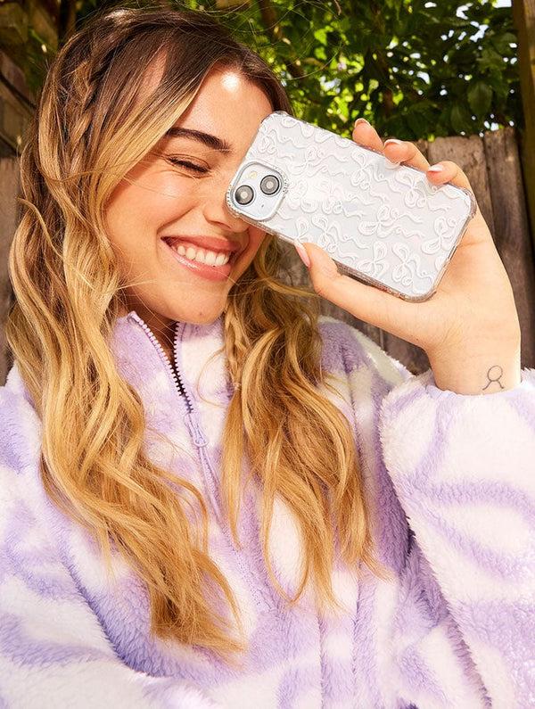 Skinnydip London White Bow Swirl Shock IPhone Case
