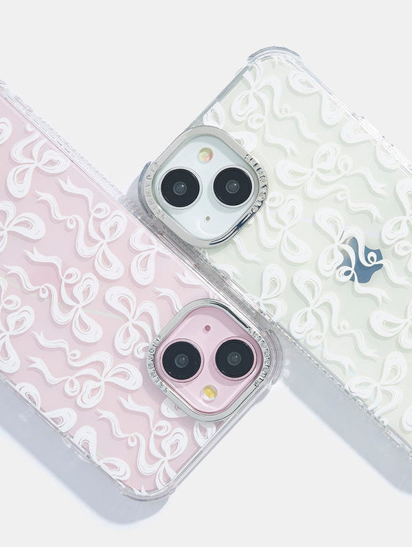 Skinnydip London White Bow Swirl Shock IPhone Case