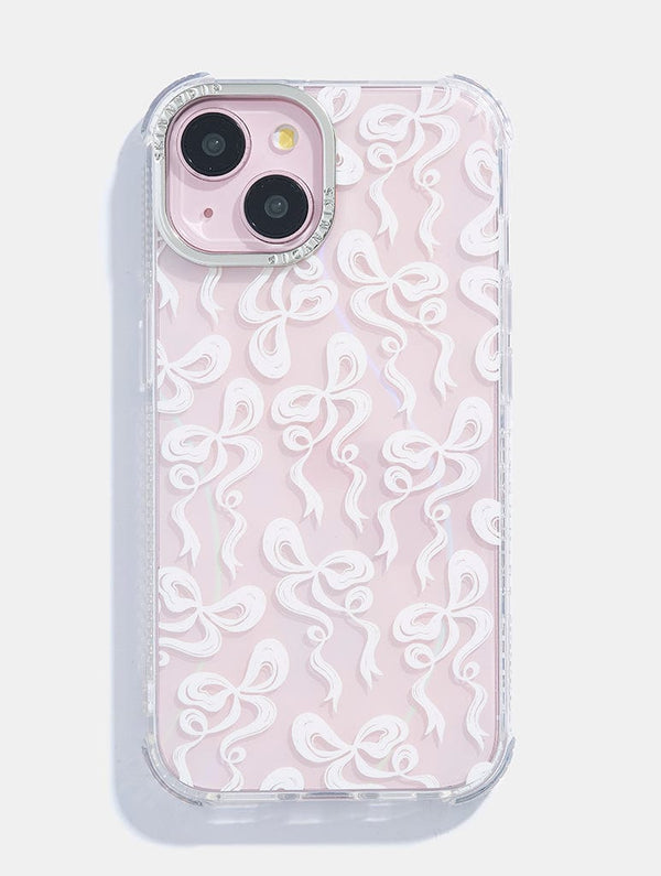 Skinnydip London White Bow Swirl Shock IPhone Case