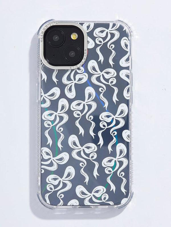 Skinnydip London White Bow Swirl Shock iPhone Case