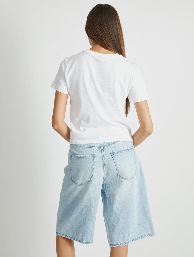 Skinnydip London Stranger Things X Skinnydip Flame Baby T-Shirt In White