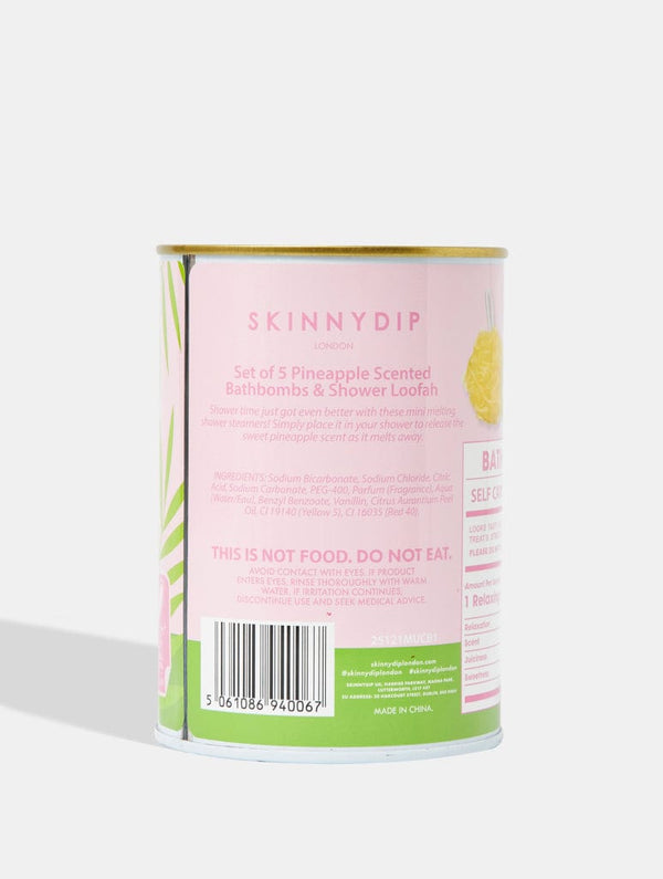 Skinnydip London Supermarket Pineapple Shower Steamer & Loofah Tin – Skinnydip London