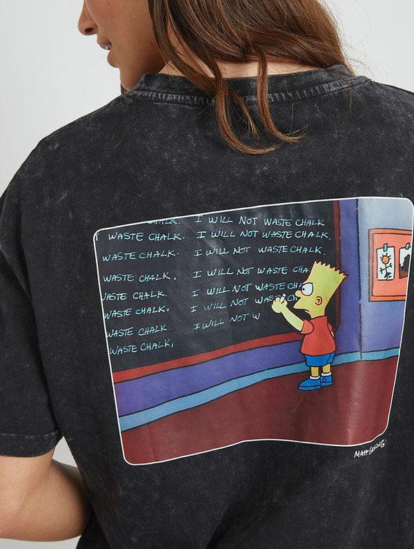 Skinnydip London The Simpsons Bart Chalkboard T-Shirt In Black