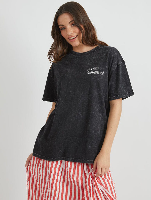 Skinnydip London The Simpsons Bart Chalkboard T-Shirt In Black