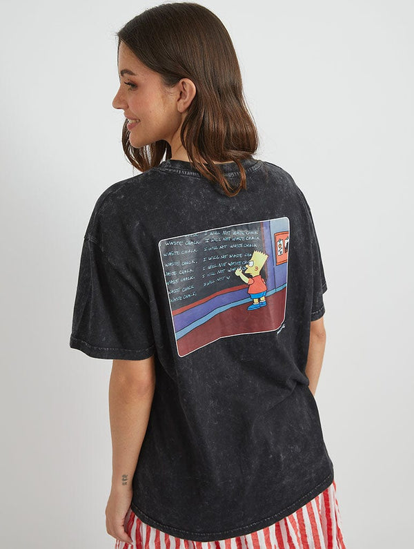 Skinnydip London The Simpsons Bart Chalkboard T-Shirt in Black