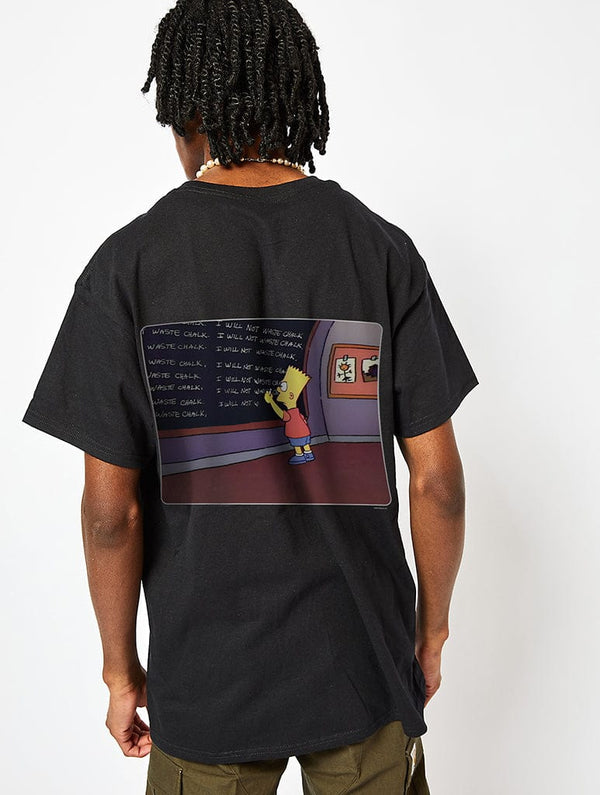 Skinnydip London The Simpsons Bart Chalkboard T-Shirt in Black
