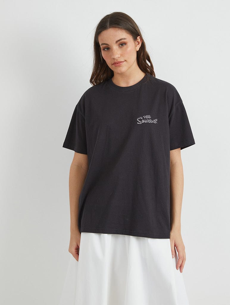 Skinnydip London The Simpsons Bart Snacks T-Shirt In Black