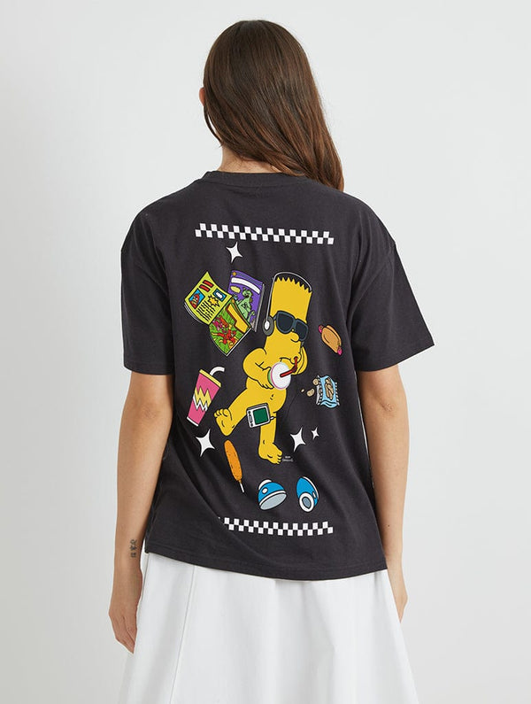 Skinnydip London The Simpsons Bart Snacks T-Shirt In Black