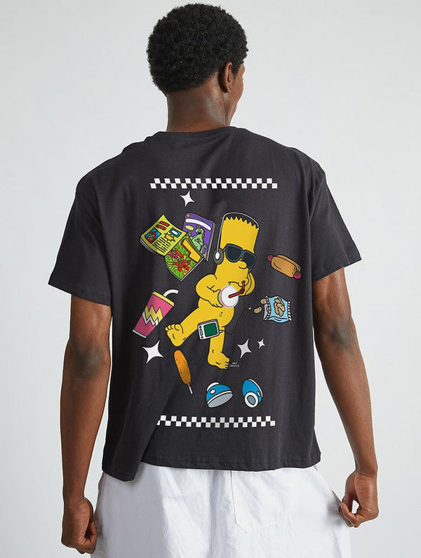 Skinnydip London The Simpsons Bart Snacks T-Shirt In Black