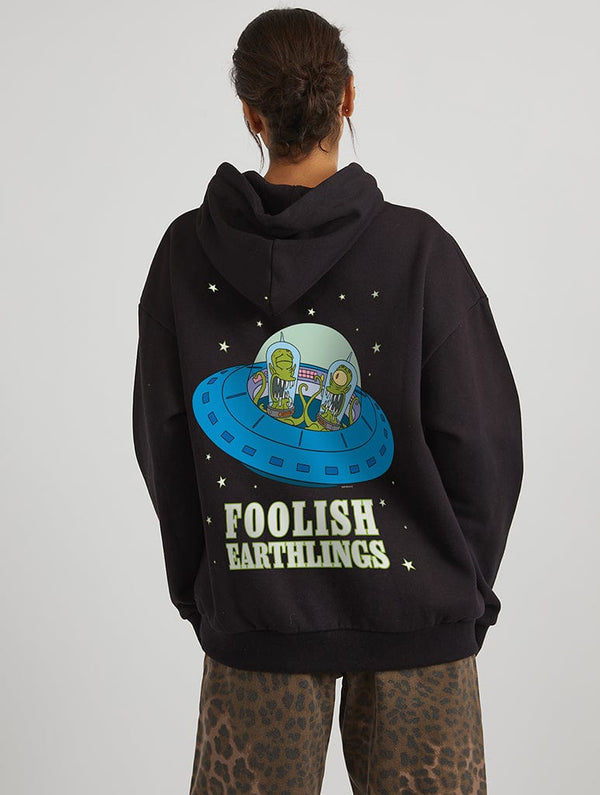 Skinnydip London The Simpsons Foolish Earthlings Hoodie In Black