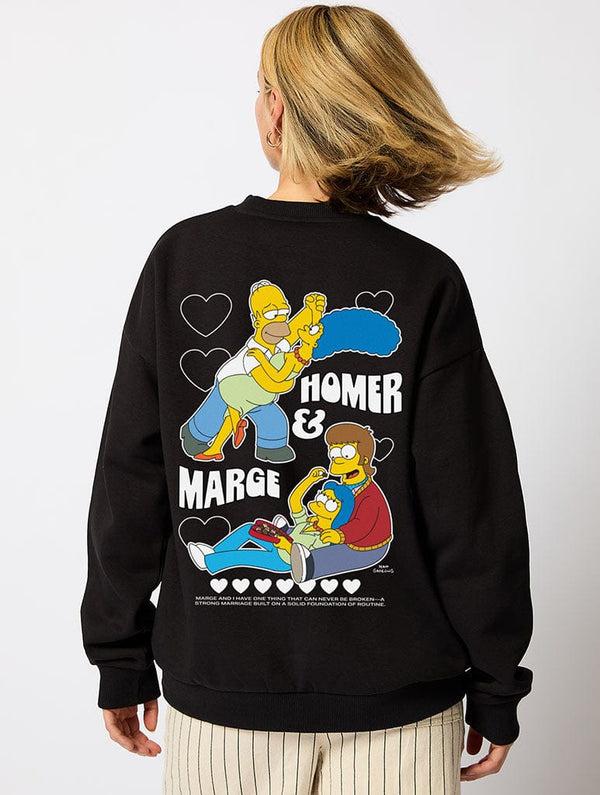 Skinnydip London The Simpsons Homer And Marge Sweatshirt In Black