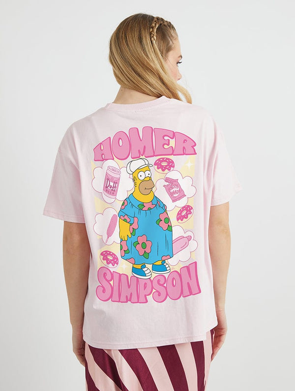 Skinnydip London The Simpsons Homer In A Dress T-Shirt In Pink