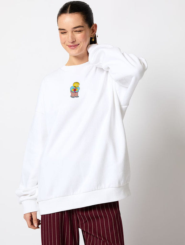 Skinnydip London The Simpsons I Choo-Choo-Choose You Sweatshirt In Ecru