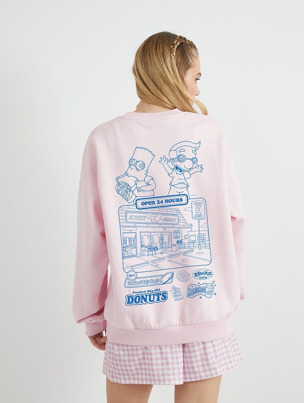 Skinnydip London The Simpsons Kiwk-E-Mart Pink Sweatshirt
