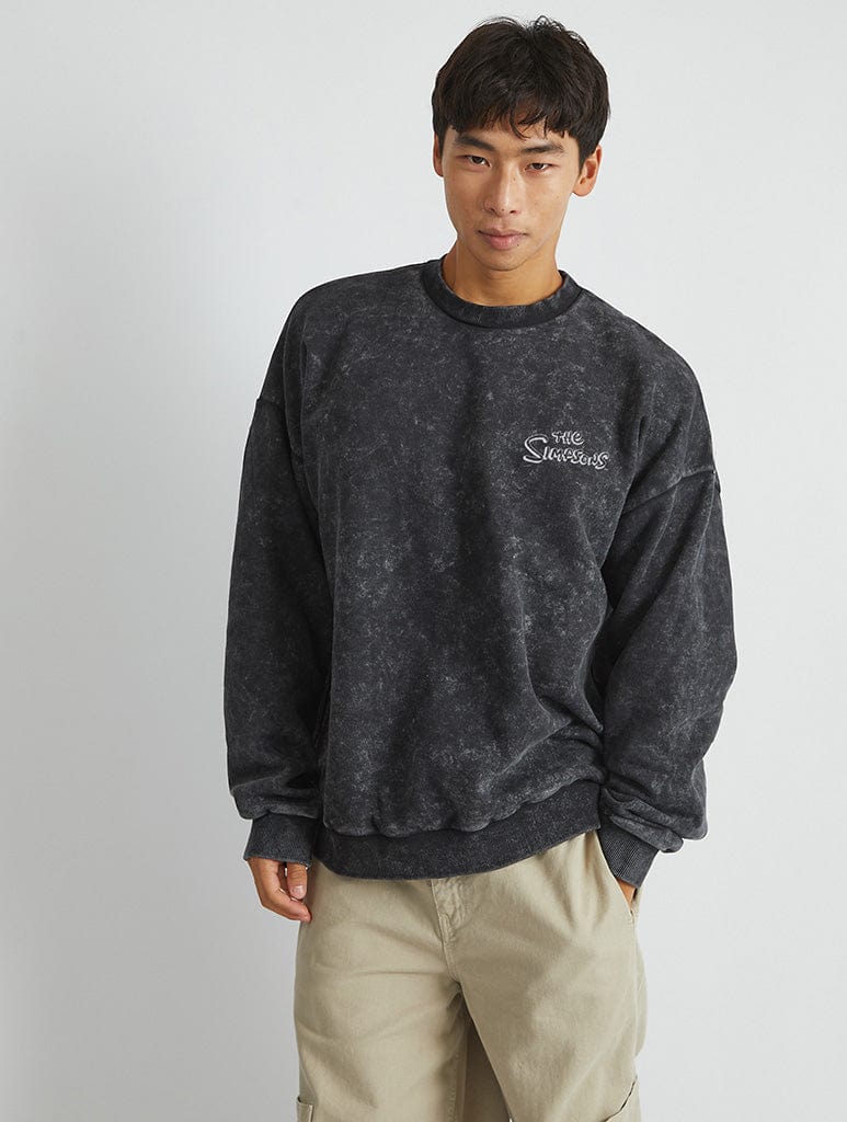 Skinnydip London The Simpsons Kiwk-E-Mart Sweatshirt In Acid Wash