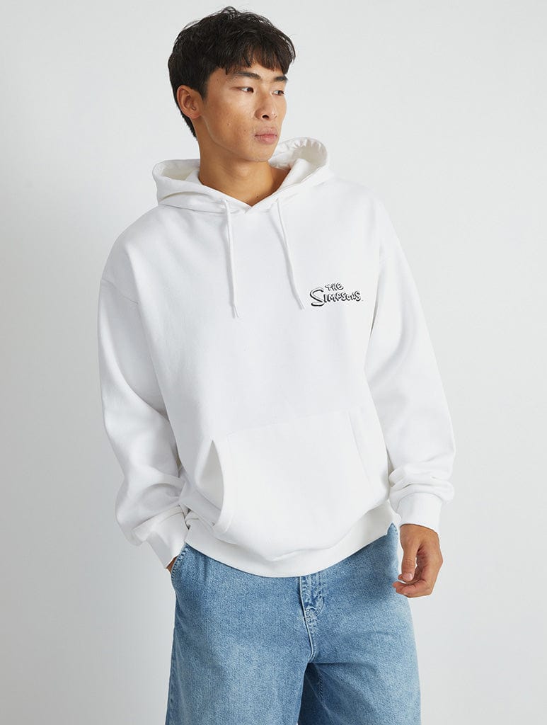 Skinnydip London The Simpsons Lard Lad Donuts Hoodie In White