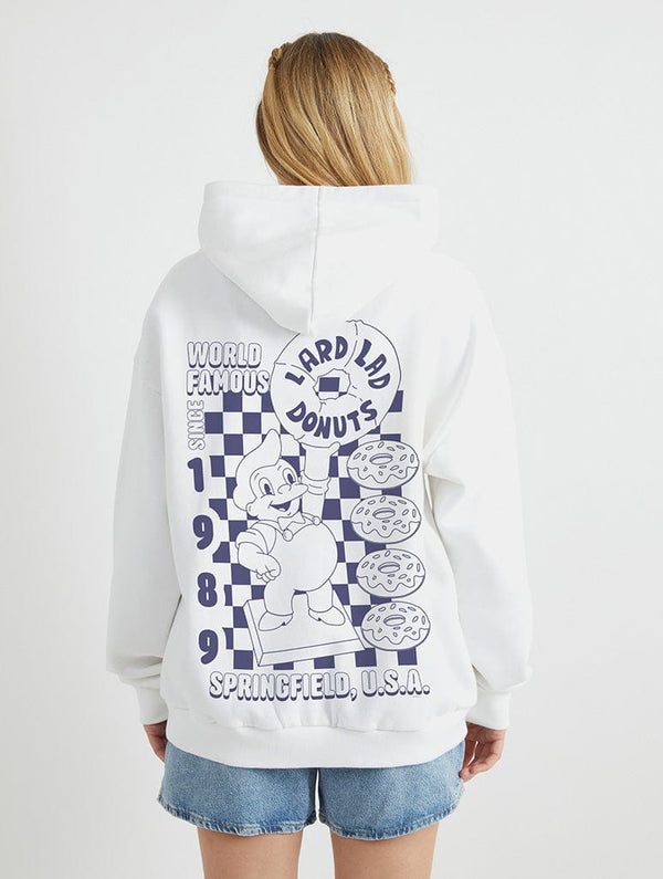 Skinnydip London The Simpsons Lard Lad Donuts Hoodie in White